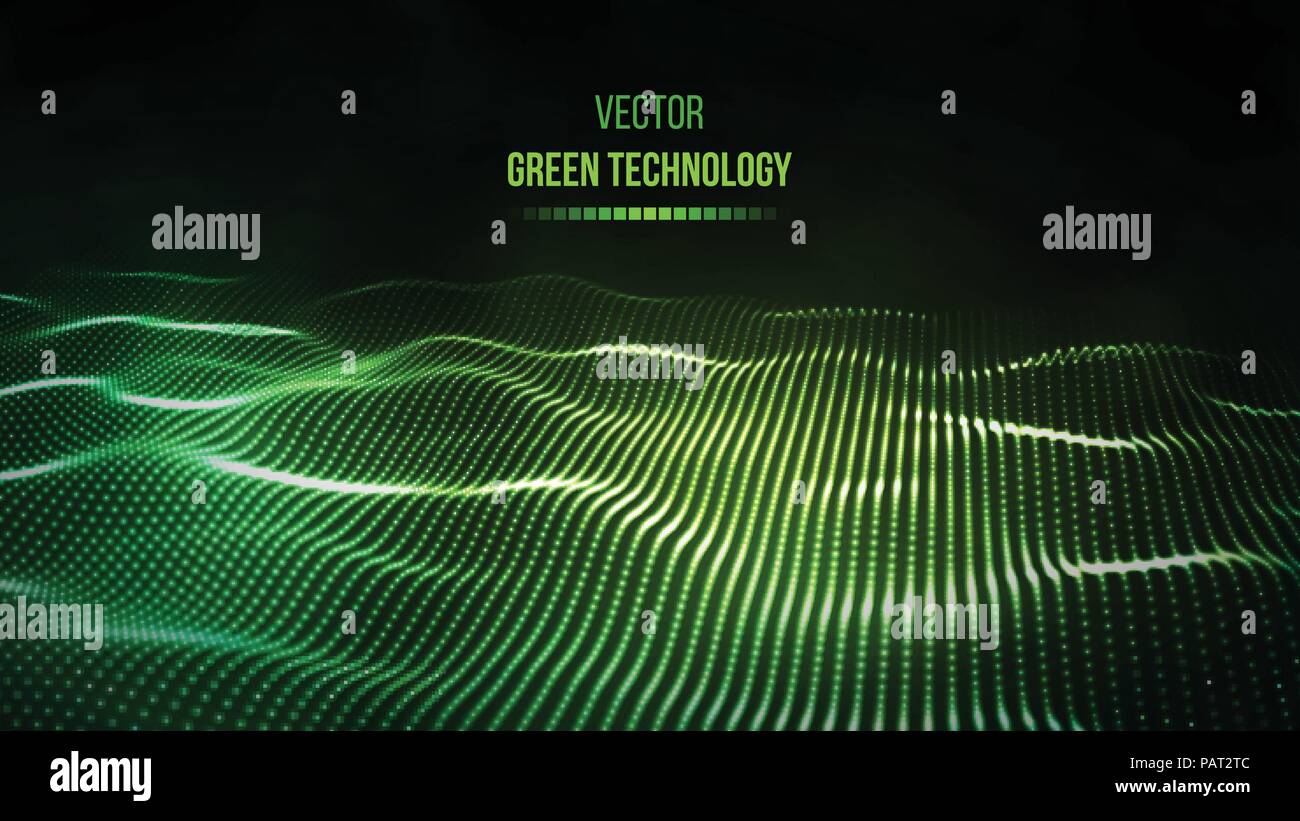 La tecnologia verde dello sfondo. Energia verde illustrazione vettoriale EPS10. La comunicazione del team concetto sfondo verde. Presentazione di vettore tech sfondo. Illustrazione Vettoriale