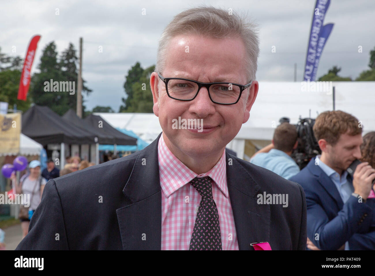 2018 Royal Welsh Show,Builth Wells,Galles. L'Rt Hon Michael Gove MP il Segretario di Stato per l'ambiente, l'alimentazione e gli affari rurali Foto Stock