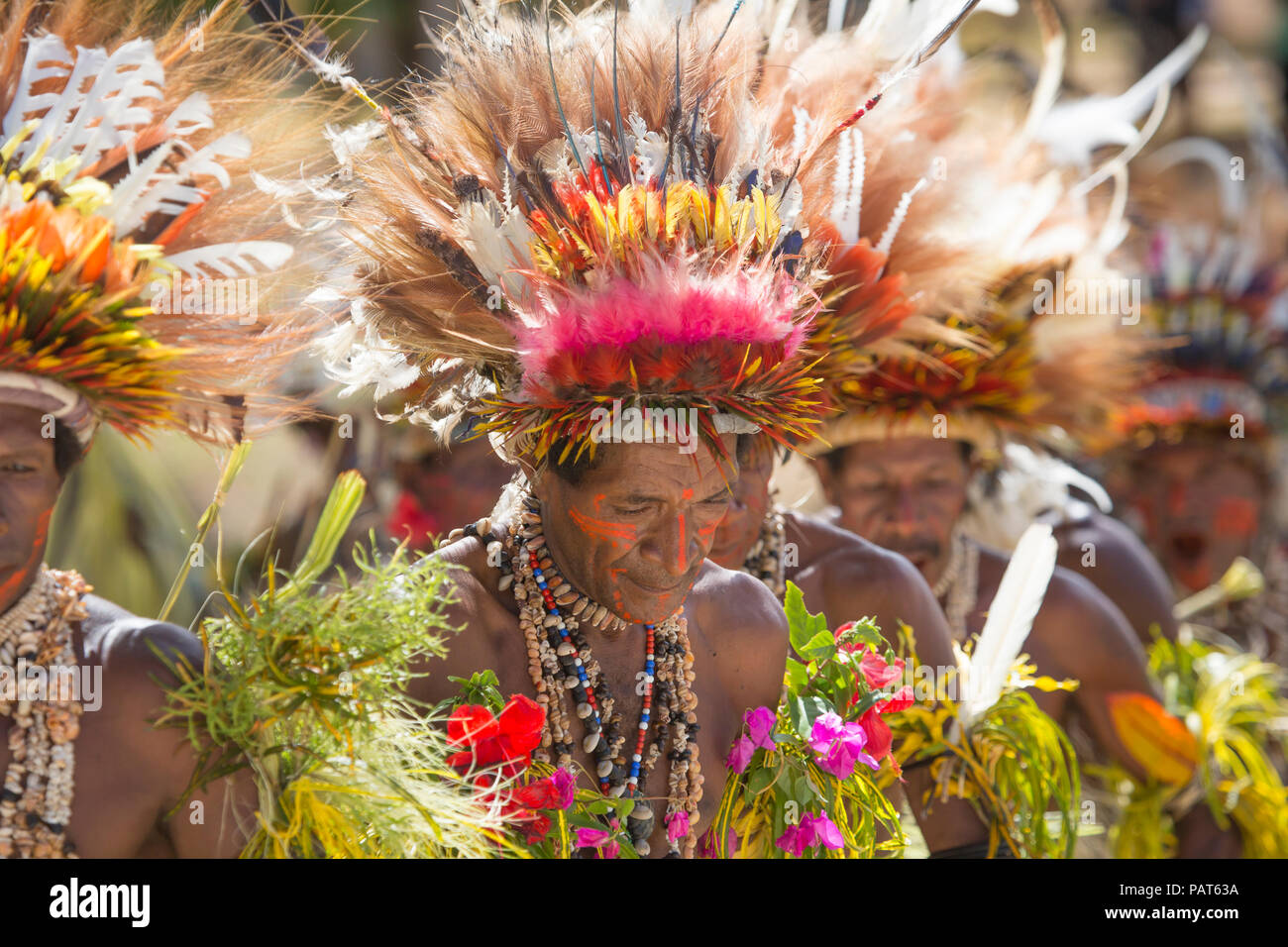 Danze tribali, tufi, Papua Nuova Guinea Foto Stock
