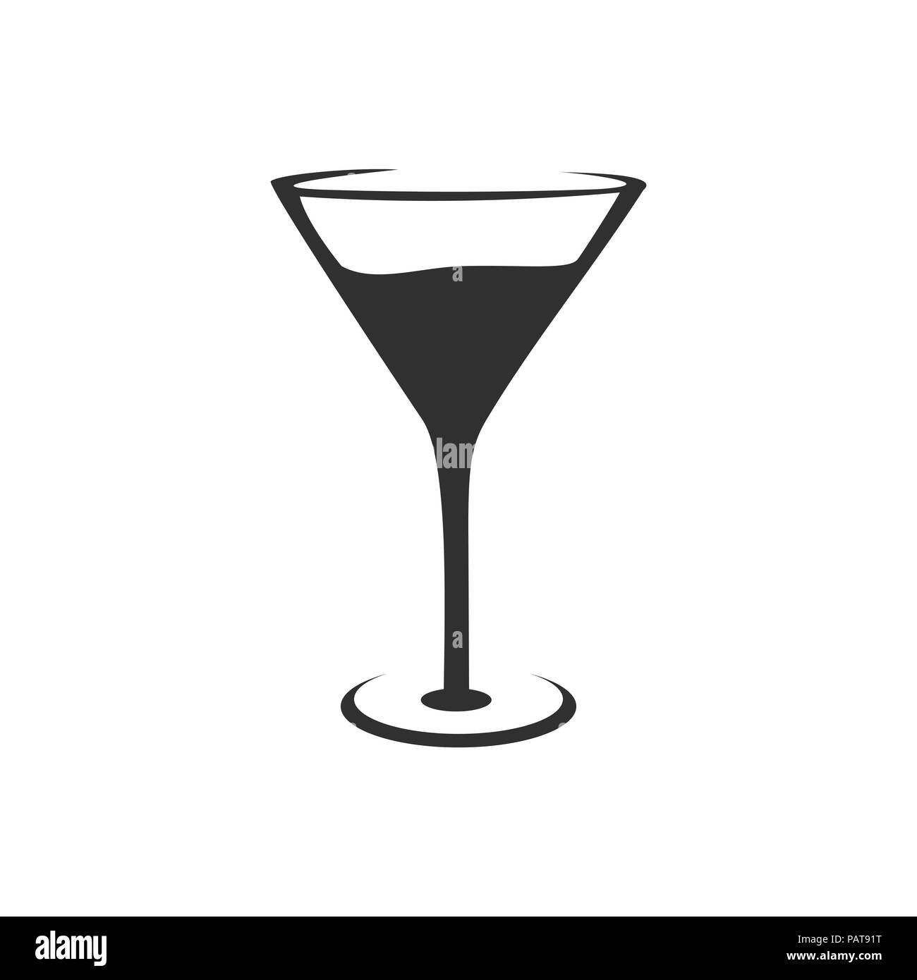 Bicchiere da cocktail vettore simbolo Silhouette Graphic Logo Design Illustrazione Vettoriale