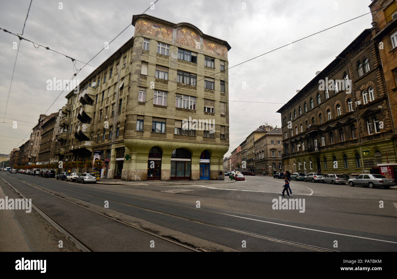 Nepszínhaz street, Budapest, Ungheria Foto Stock