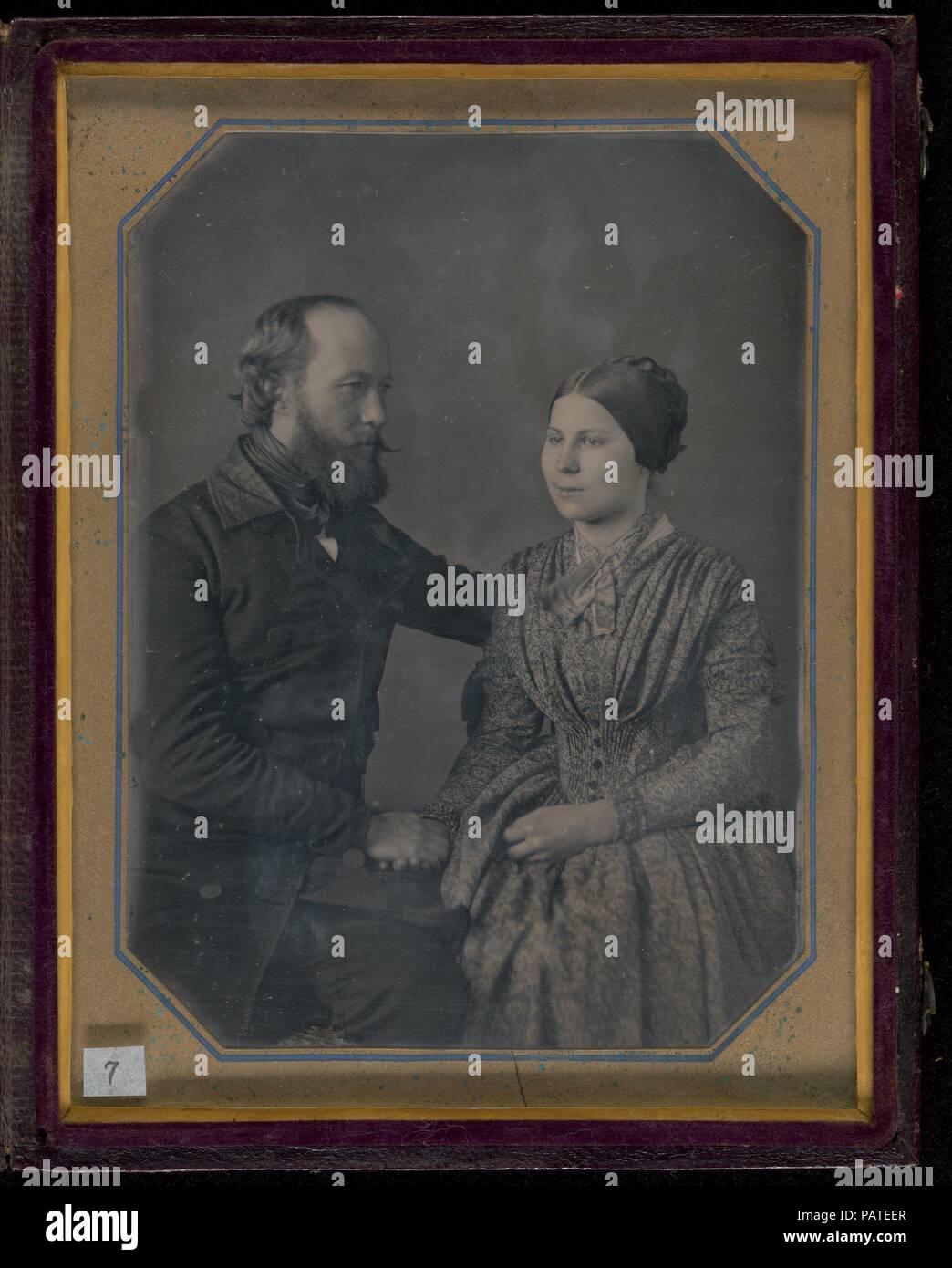 William e Sophia Palmer Langenheim. Artista: William Langenheim (American, nato in Germania, Schöningen 1807-1874). Dimensioni: Immagine: 12,1 x 8,9 cm (4 3/4 x 3 1/2 in.): 1,6 x 13,5 x 11,7 cm (5/8 x 5 5/16 x 4 5/8 in.). Studio fotografico: W. & F. Langenheim (American, active 1843-1874). Data: ca. 1846-47. Museo: Metropolitan Museum of Art di New York, Stati Uniti d'America. Foto Stock