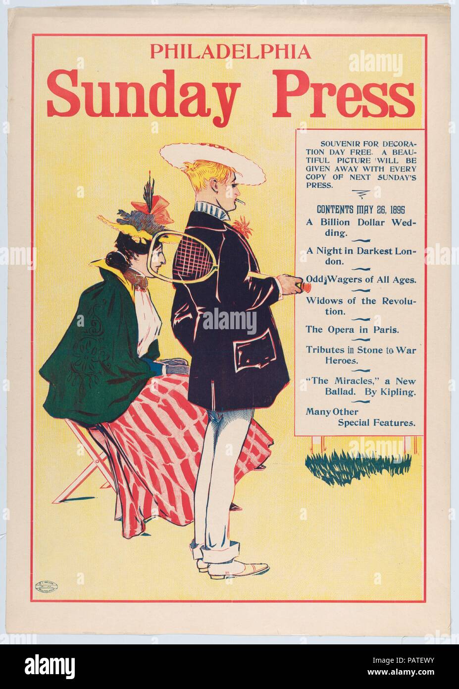 Philadelphia domenica premere: 26 maggio 1895. Artista: George Reiter Brill (American, Pittsburgh, Pennsylvania 1867-1918 Florida). Dimensioni: foglio: 22 1/4 × 15 5/8 in. (56,5 × 39,7 cm) immagine: 19 15/16 × 13 7/8 in. (50,7 × 35,3 cm). Data: 1895. Museo: Metropolitan Museum of Art di New York, Stati Uniti d'America. Foto Stock