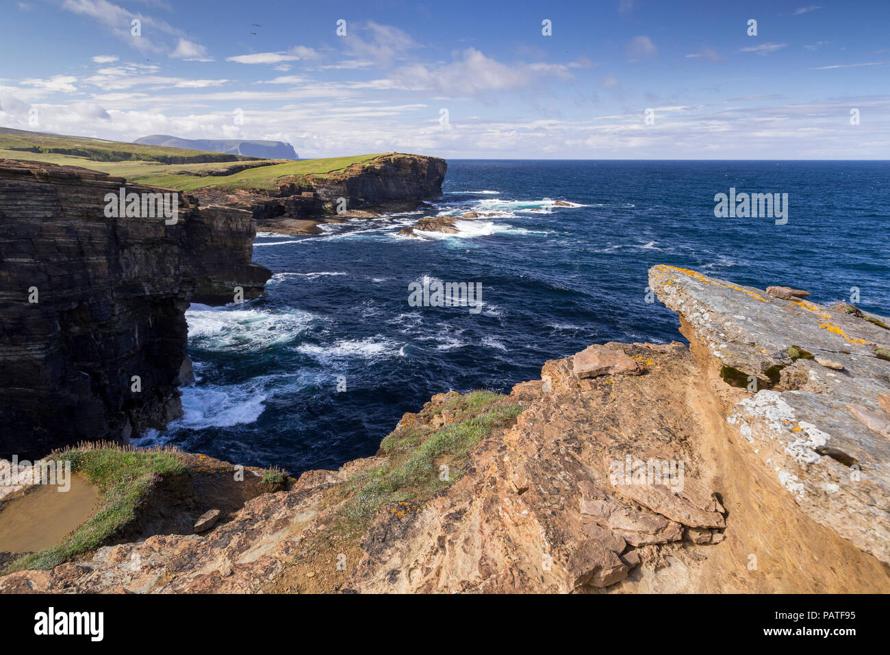 Yesnaby cliffs, isole Orcadi, Scozia Foto Stock