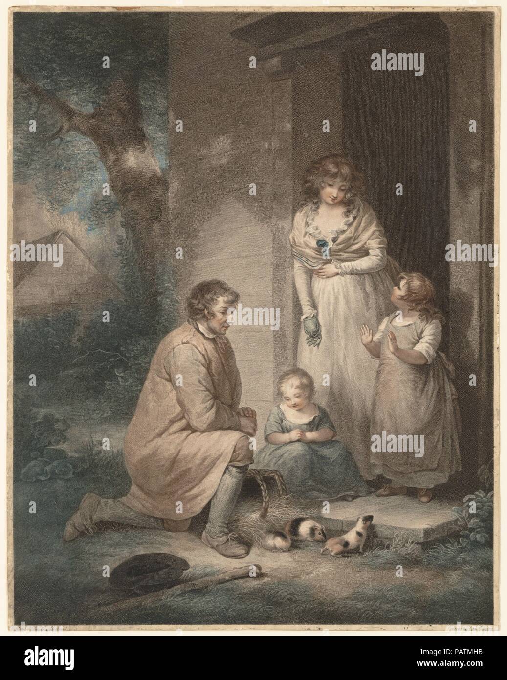 Cavie. Artista: Thomas Gaugain (British, Londra 1756-ca. 1810 Londra); dopo George Morland (British, Londra Londra 1763-1804). Dimensioni: immagine: 20 3/8 x 15 15/16 in. (51,8 x 40,5 cm) foglio (rifilato alla piastra): 20 3/4 x 16 5/16 in. (52,7 x 41,4 cm). Stampante: Pietro Gaugain (British, active 1782-1799). Editore: Thomas Gaugain (British, Londra 1756-ca. 1810 Londra). Data: 1789. Museo: Metropolitan Museum of Art di New York, Stati Uniti d'America. Foto Stock