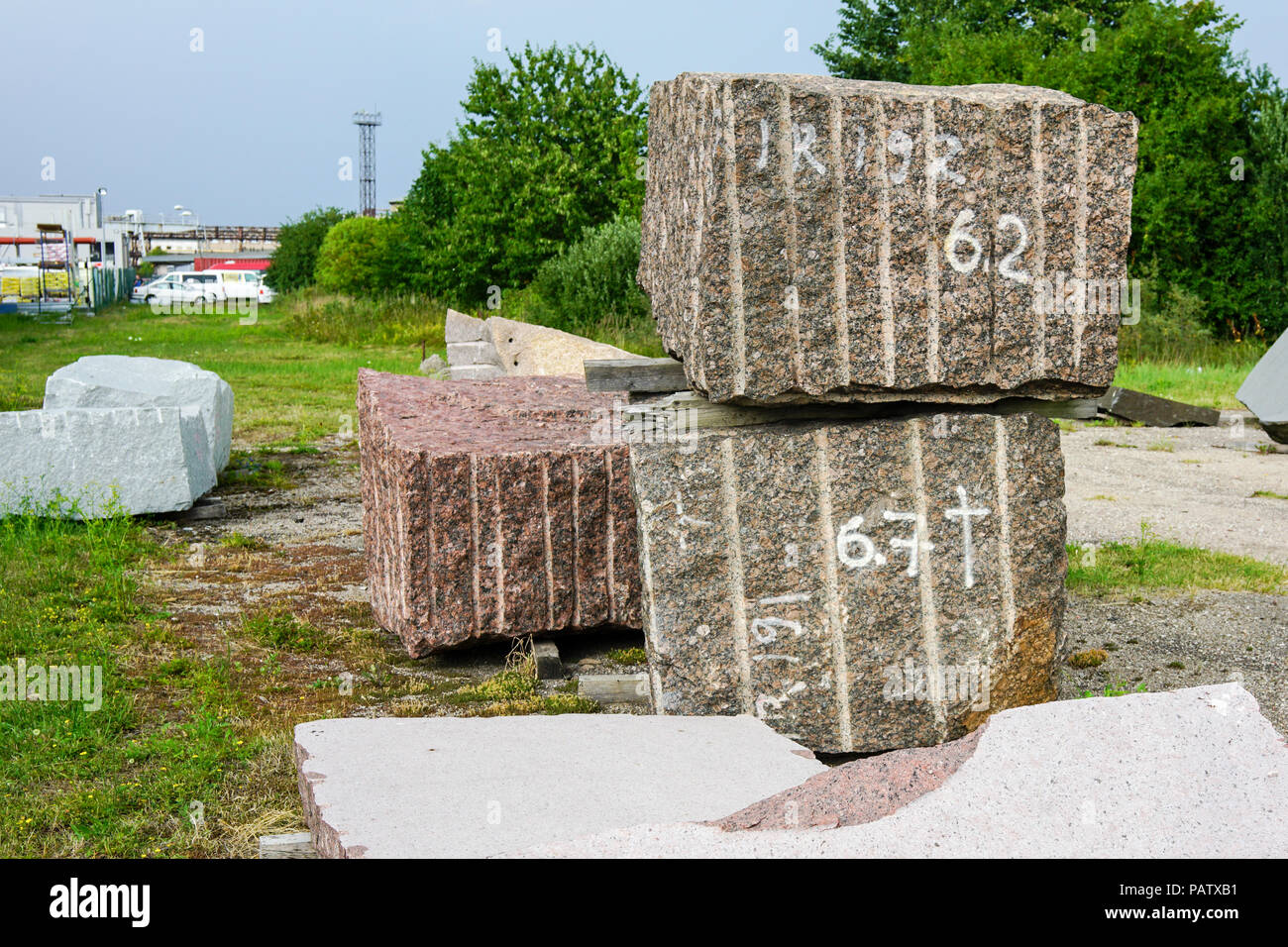 I blocchi di granito per i monumenti Foto Stock