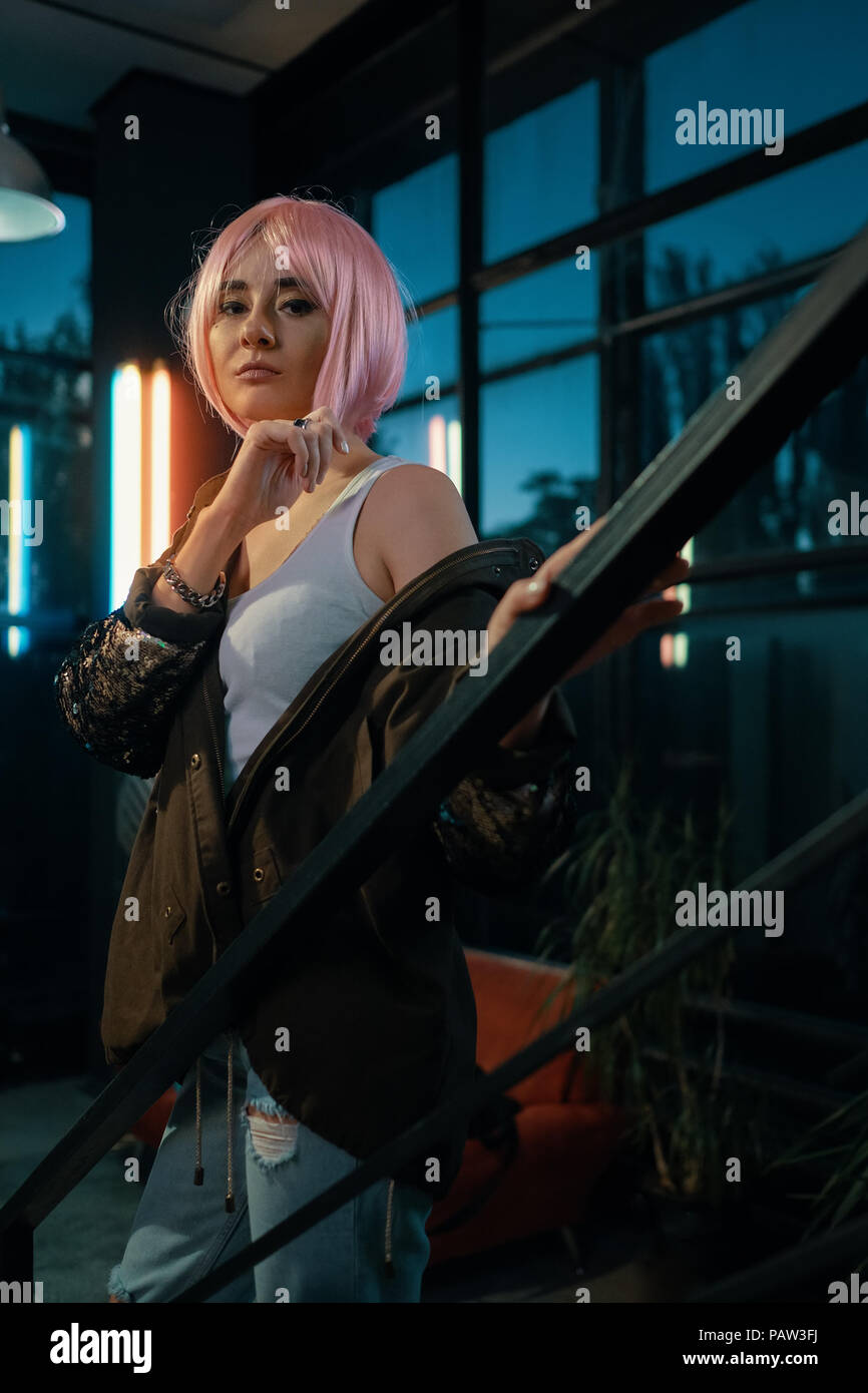 Ragazza e la Discoteca la vita Foto Stock