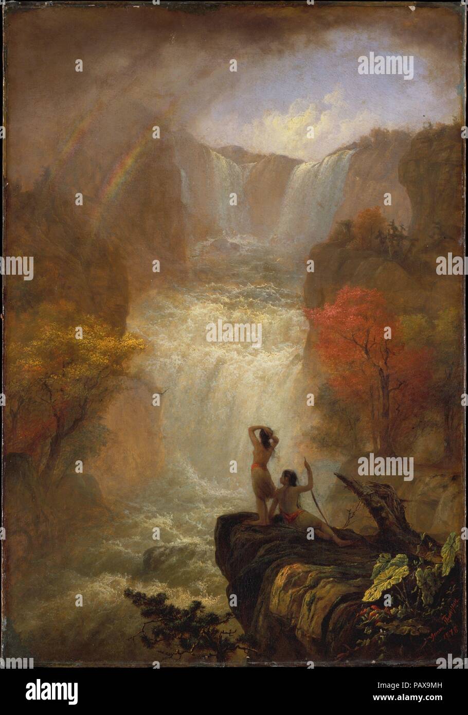 La canzone di acque. Artista: Jerome B. Thompson (1814-1886). Dimensioni: 40 x 30a. (101,6 x 76,2 cm) incorniciato: 46 5/8 x 33 11/16 x 1 9/16 in. (118,5 x 85,5 x 4 cm). Data: ca. 1870. Museo: Metropolitan Museum of Art di New York, Stati Uniti d'America. Foto Stock