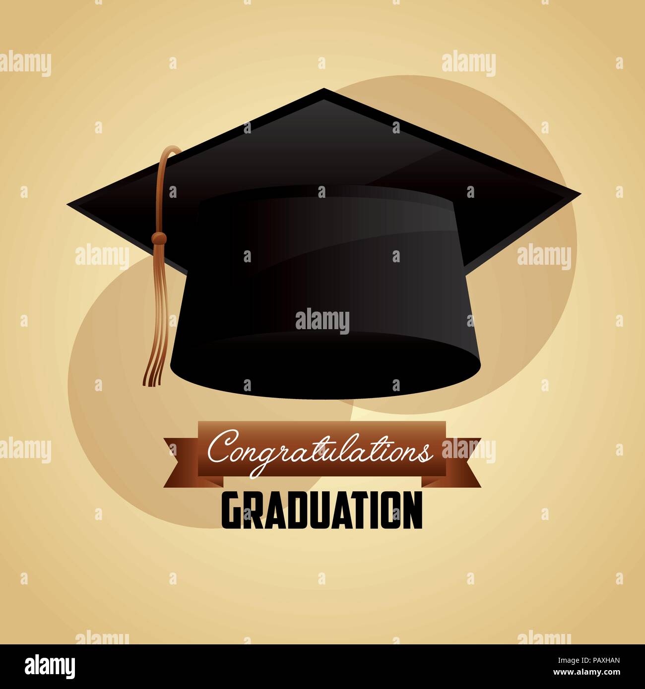 Congratulazioni graduazione hat accessorio icona illustrazione vettoriale Illustrazione Vettoriale