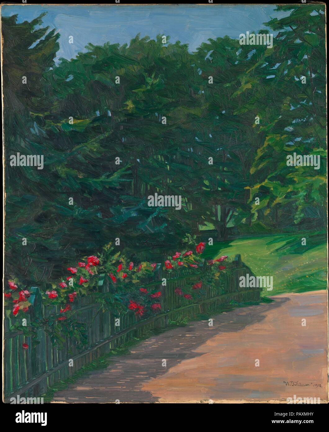 Paesaggio. Artista: Wilhelm Trübner (tedesco, Heidelberg 1851-1917 Karlsruhe). Dimensioni: 29 7/8 x 24 1/4 in. (75,9 x 61,5 cm). Data: 1910. Museo: Metropolitan Museum of Art di New York, Stati Uniti d'America. Foto Stock