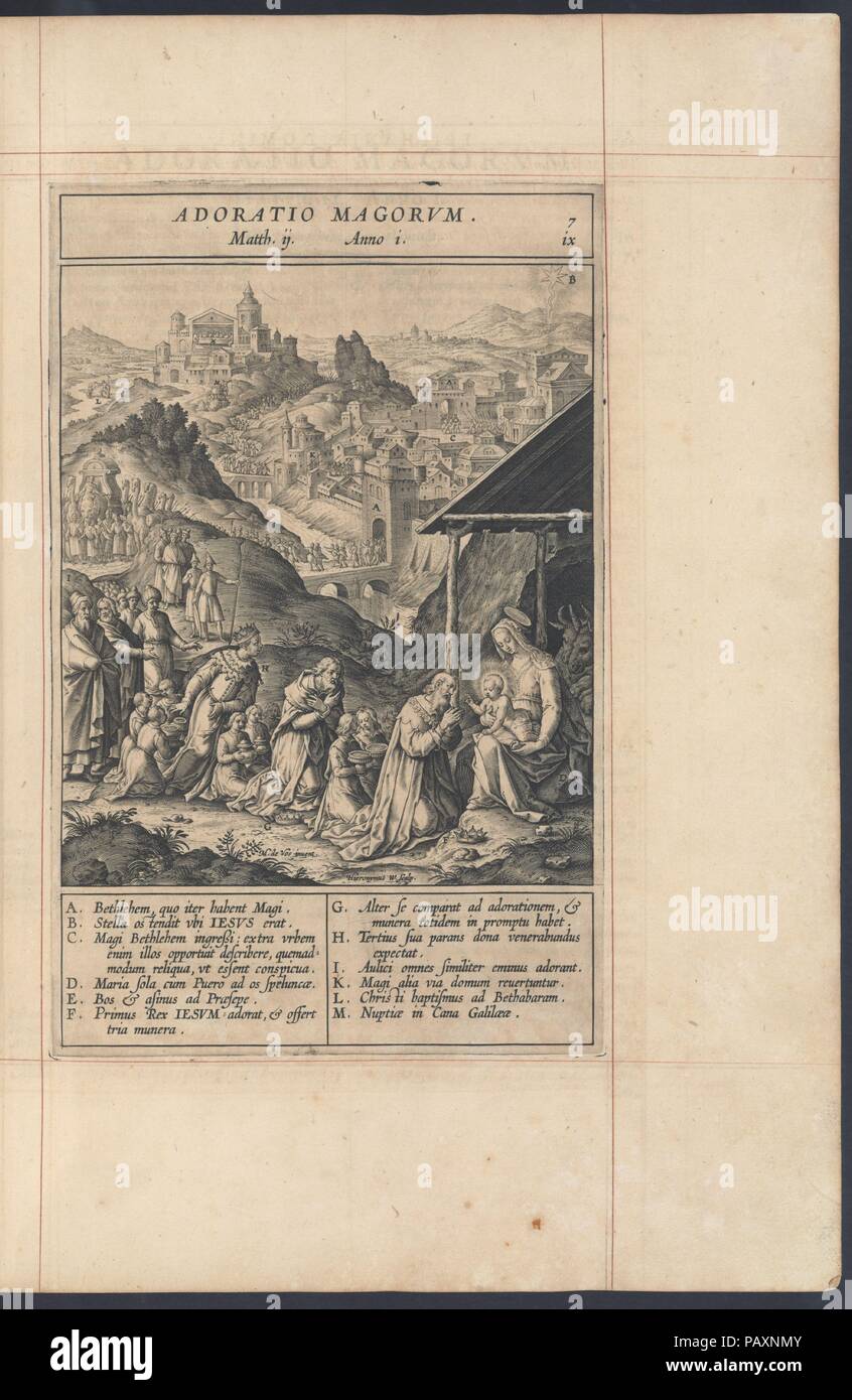 Adnotationes et Meditationes in evangelia... Autore: Hieronymus Natalis (Netherlandish, attivo tardo XVI secolo). Dimensioni: 13 3/4 × 9 15/16 × 3 3/16 in. (34,9 × 25,3 × 8,1 cm). Editore: Nutius , Anversa. Data: 1595. Museo: Metropolitan Museum of Art di New York, Stati Uniti d'America. Foto Stock