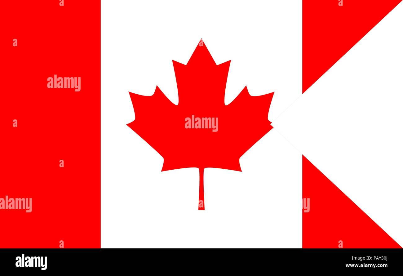 Bandiera del Canada. Simbolo del Giorno di indipendenza, souvenir soccer game banner, pulsante lingua , icona. Illustrazione Vettoriale