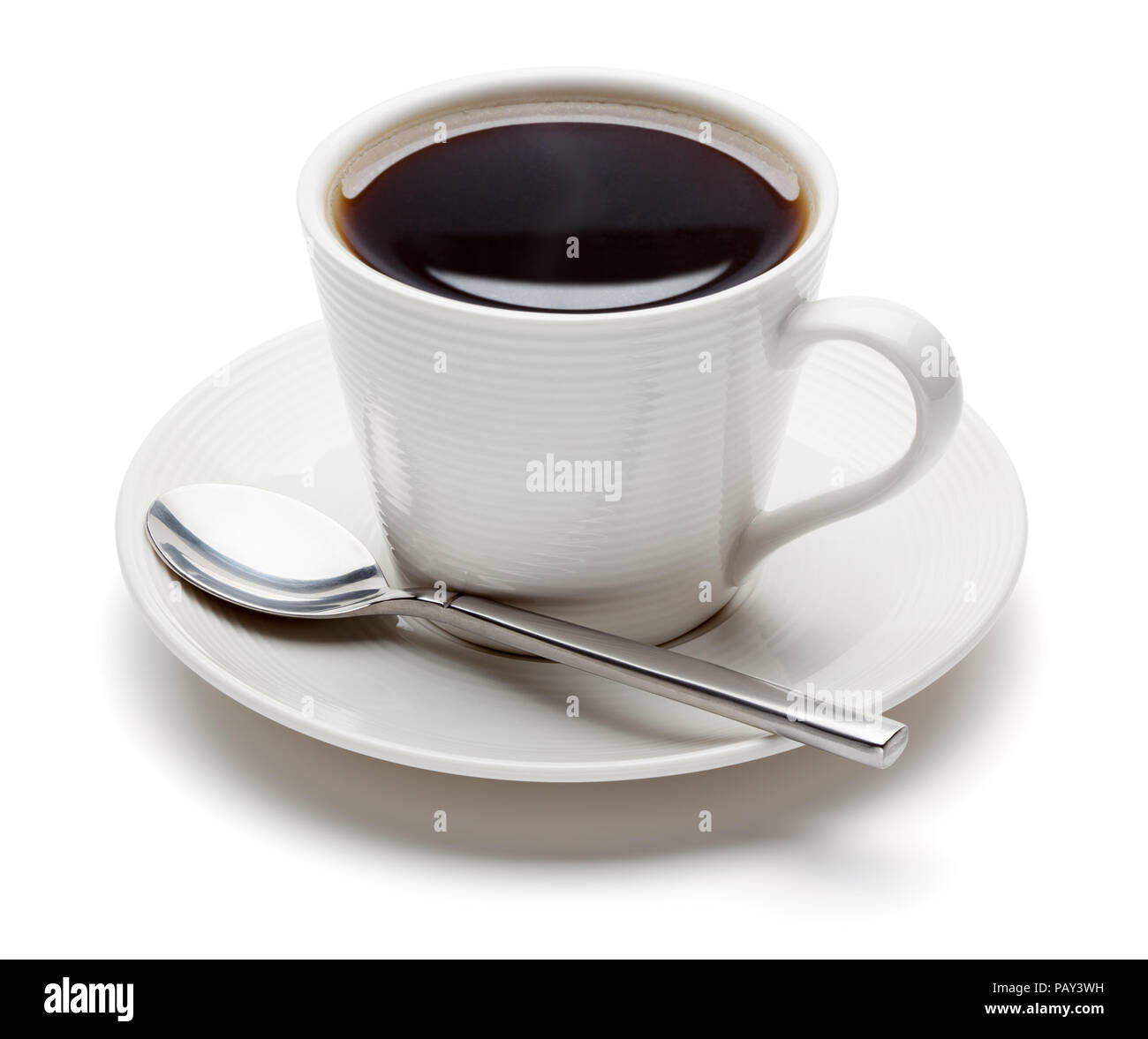 Tazza di caffè, isolato su uno sfondo bianco, percorso di clipping incluso. Foto Stock