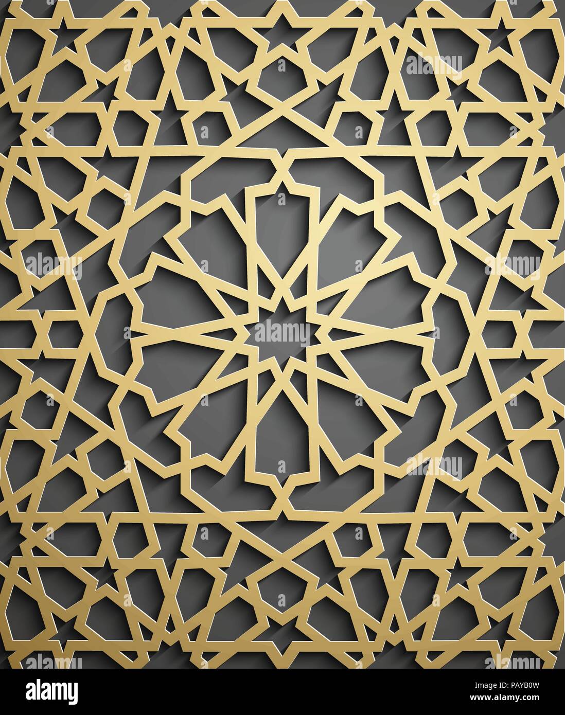 Ornamento islamica , vettore motiff persiano . 3d il ramadan round islamico gli elementi di configurazione di . Geometriche ornamentali circolare arabo vettore simbolo . Illustrazione Vettoriale