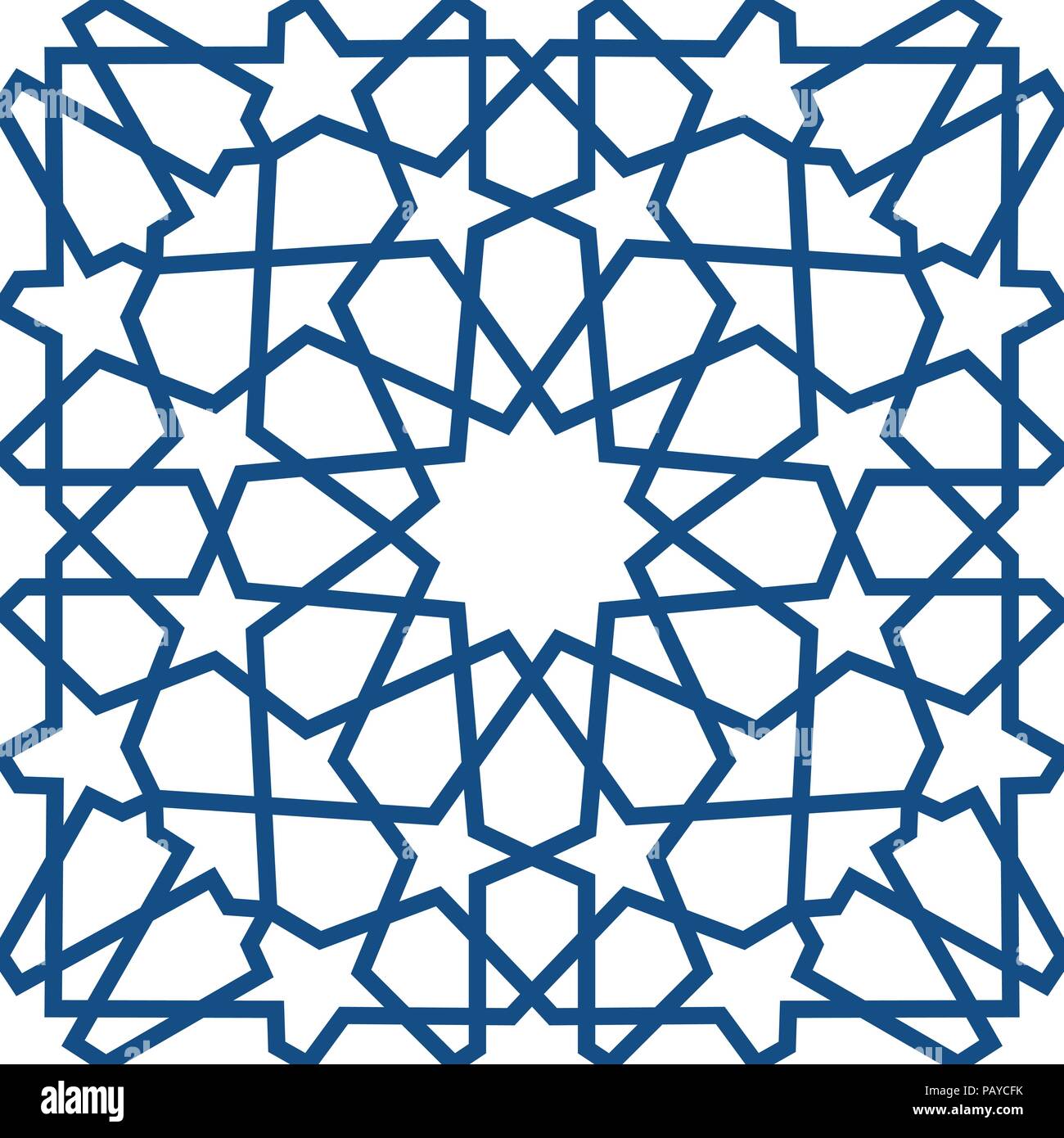 Blu modello islamico . Seamless arabo disegno geometrico, est ornamento, ornamento indiano, persiano motif, 3D. Tessitura senza fine può essere utilizzato per la carta da parati, riempimenti, sfondo della pagina web . Illustrazione Vettoriale