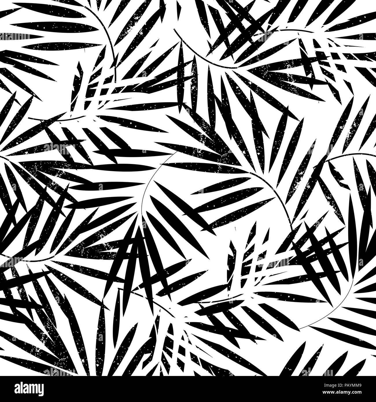 Tropical foglie di palmo seamless pattern. Grange di luce sullo sfondo. Illustrazione Vettoriale. Illustrazione Vettoriale