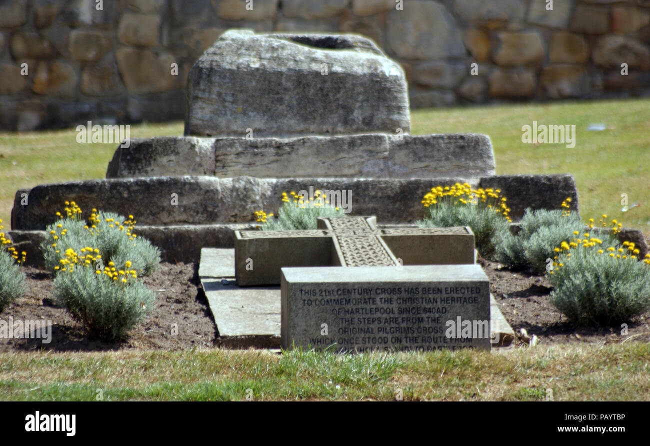 St Hilda Chiesa Hartlepool Headland pellegrini Cross Foto Stock