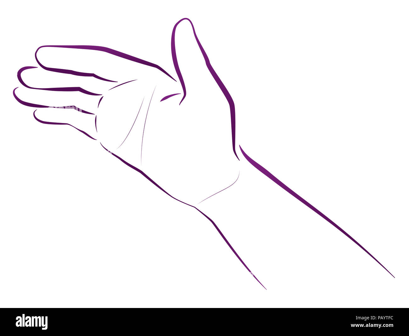 La mano benedicente. Di natura religiosa e spirituale gesto - illustrazione su sfondo bianco. Foto Stock