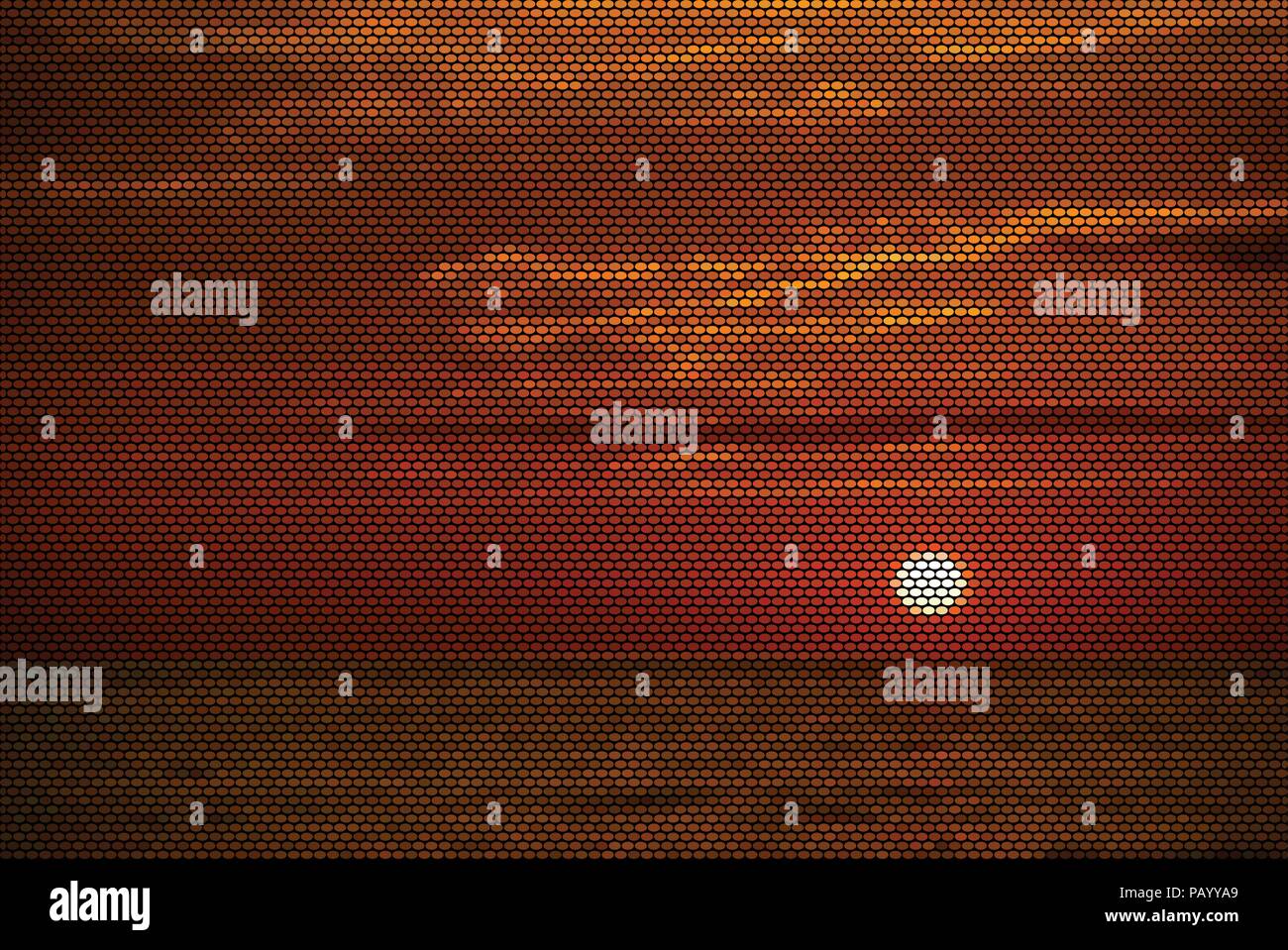 Illustrazione vettoriale di un tramonto Puerto Vallarta, una località di villeggiatura in Messico, è famoso dai tramonti. L'illustrazione è fatta di punti. Illustrazione Vettoriale