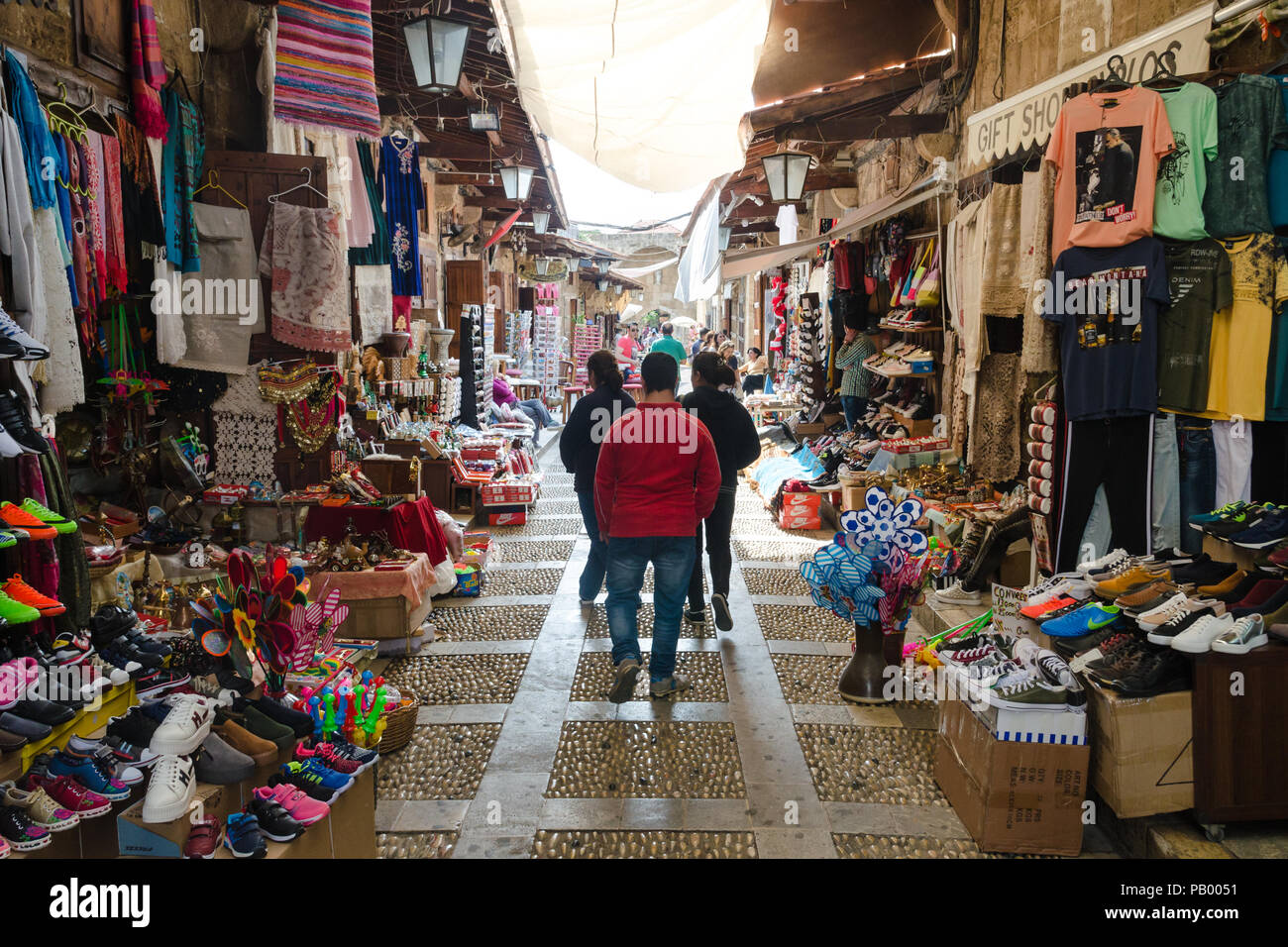 Il vecchio souk di Byblos, Jbeil, Libano Foto Stock