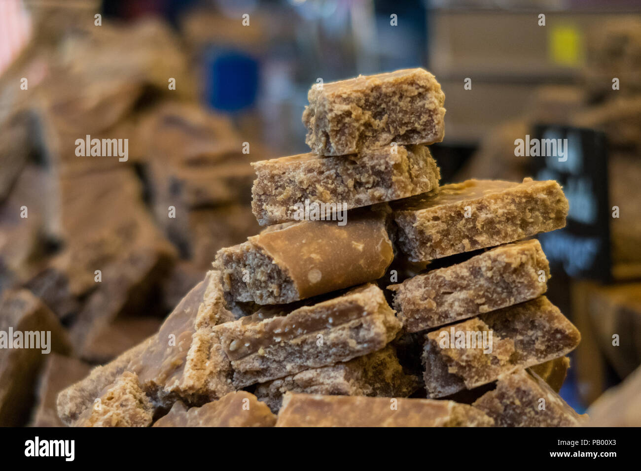 Fudge varietà in vendita in London Borough Market, REGNO UNITO Foto Stock