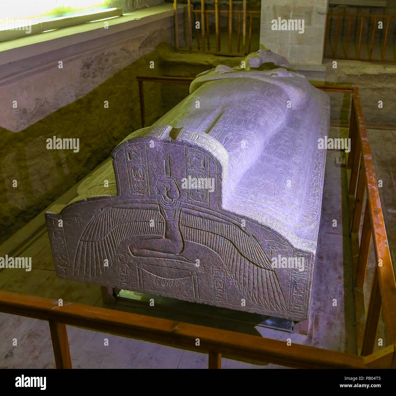 Il Coperchio di sarcofago all'interno della tomba di Merneptah o Merenptah (KV8) nella Valle dei Re, Tebe, Luxor, Egitto, Africa Foto Stock