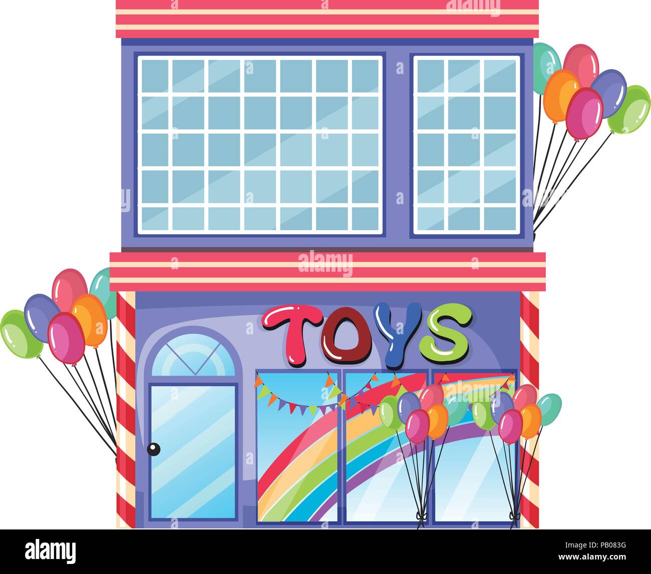 Un negozio di giocattoli su sfondo bianco illustrazione Illustrazione Vettoriale
