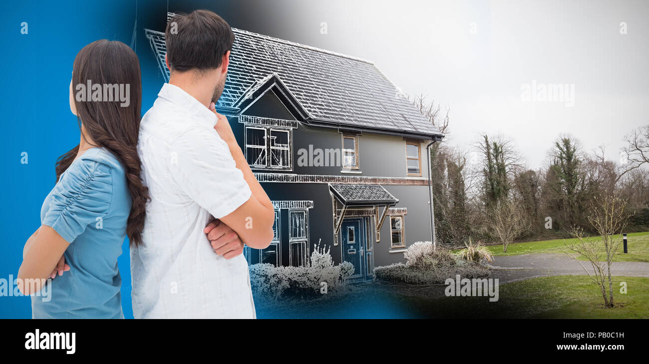 Immagine composita di sconvolgere matura non parlare di ogni altro dopo la lotta Foto Stock