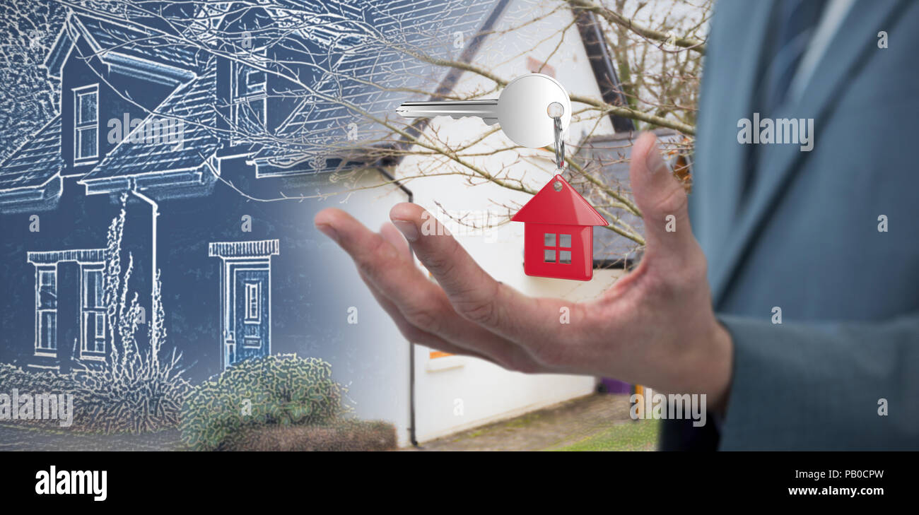 Immagine composita della sezione mediana di elegante uomo d affari Foto Stock