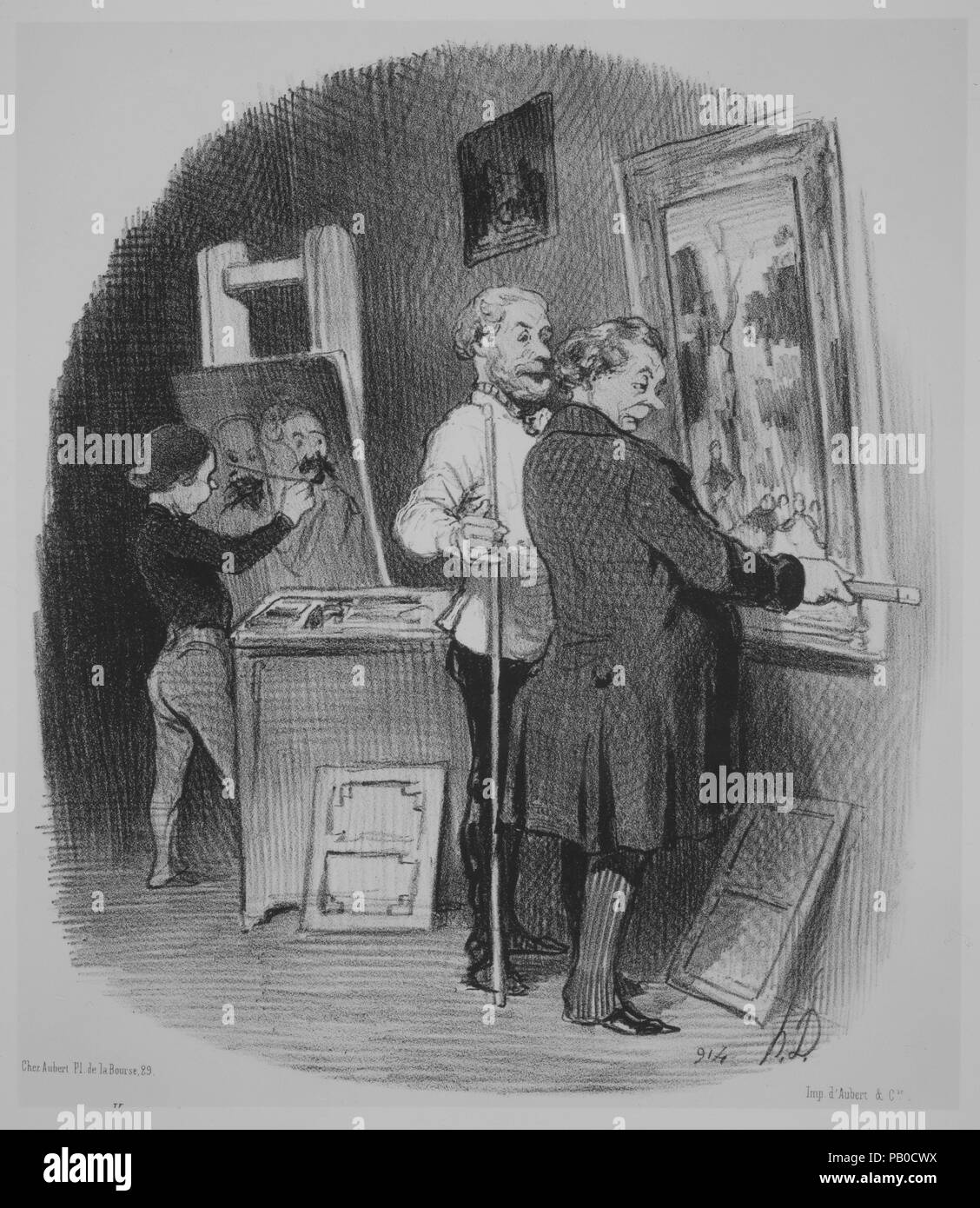 Votre tableau me plairait aussi..., da Les Bons Bourgeois, pubblicato in Le Charivari, 12 ottobre 1846. Artista: Honoré Daumier (francese, Marsiglia 1808-1879 Valmondois). Dimensioni: foglio: 12 15/16 x 9 3/4 in. (32,9 × 24,8 cm). Stampante: Aubert et Cie. Editore: Aubert et Cie. serie/Portfolio: Les Bons Bourgeois. Data: 12 ottobre 1846. Museo: Metropolitan Museum of Art di New York, Stati Uniti d'America. Foto Stock