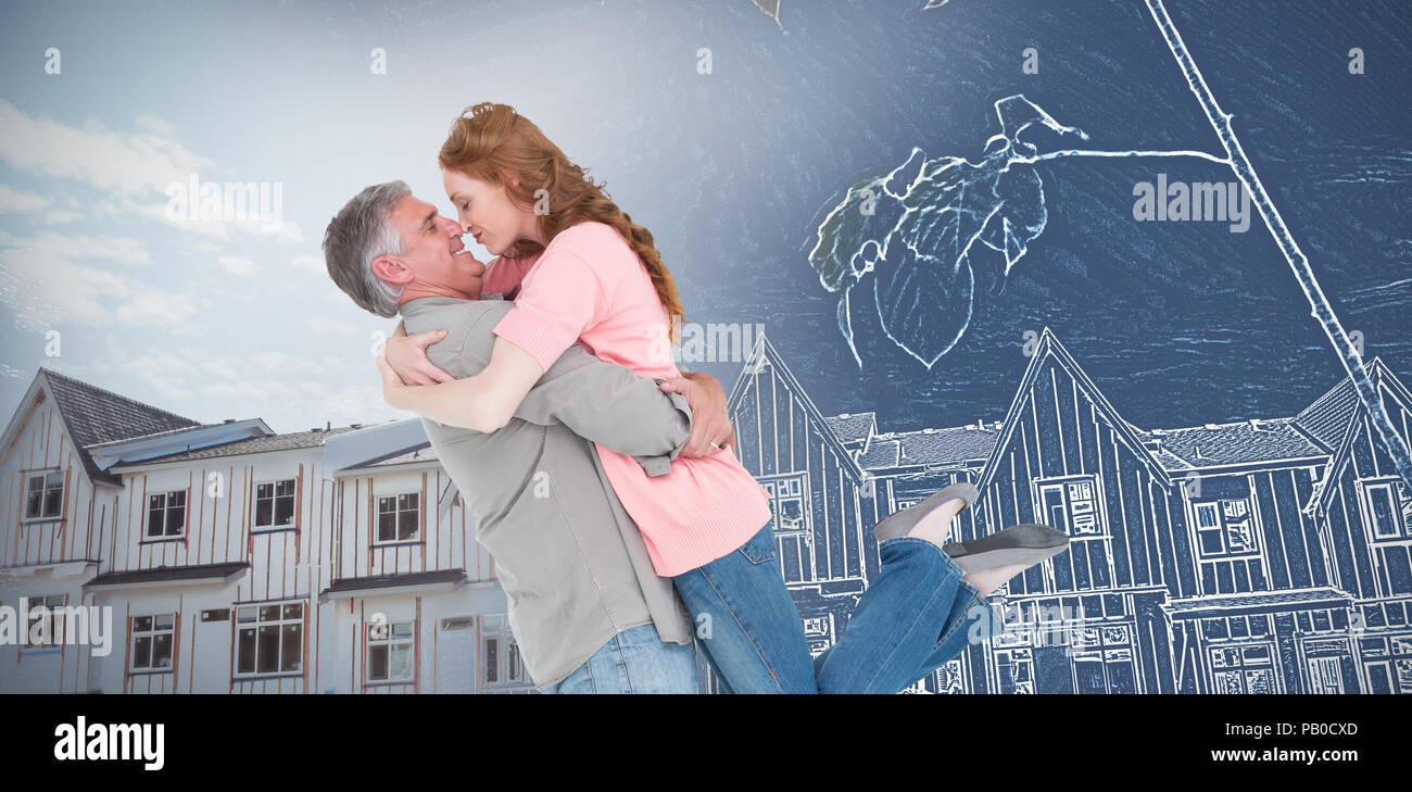 Immagine composita di casual giovane costeggiata ogni altro Foto Stock