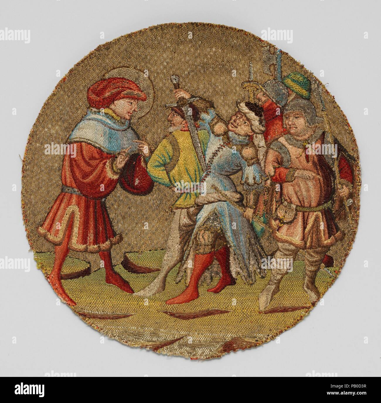 Saint Martin e briganti. Cultura: Netherlandish Sud. Dimensioni: diametro: 6 1/2a. (16,5 cm). Data: ca. 1430. Museo: Metropolitan Museum of Art di New York, Stati Uniti d'America. Foto Stock