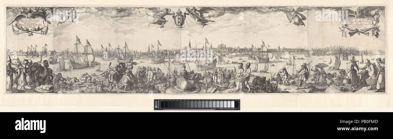 Una vista di Amsterdam dal nord della banca di IJ. Artista: Claes Jansz. Visscher (Olandese, 1586-1652 Amsterdam Amsterdam); Pieter Bast (Netherlandish, ca. 1570-prima del 1605). Dimensioni: foglio: 10 1/16 × 44 1/8 in. (25,5 × 112 cm). Data: 1611. Museo: Metropolitan Museum of Art di New York, Stati Uniti d'America. Foto Stock