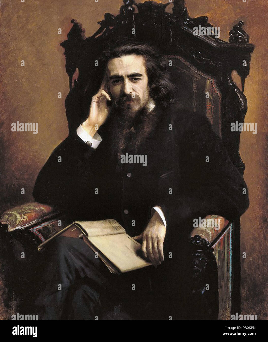 Kramskoy Ivan Nikolaevich - Ritratto del Filosofo Vladimir Serghieievic Soloviev Foto Stock