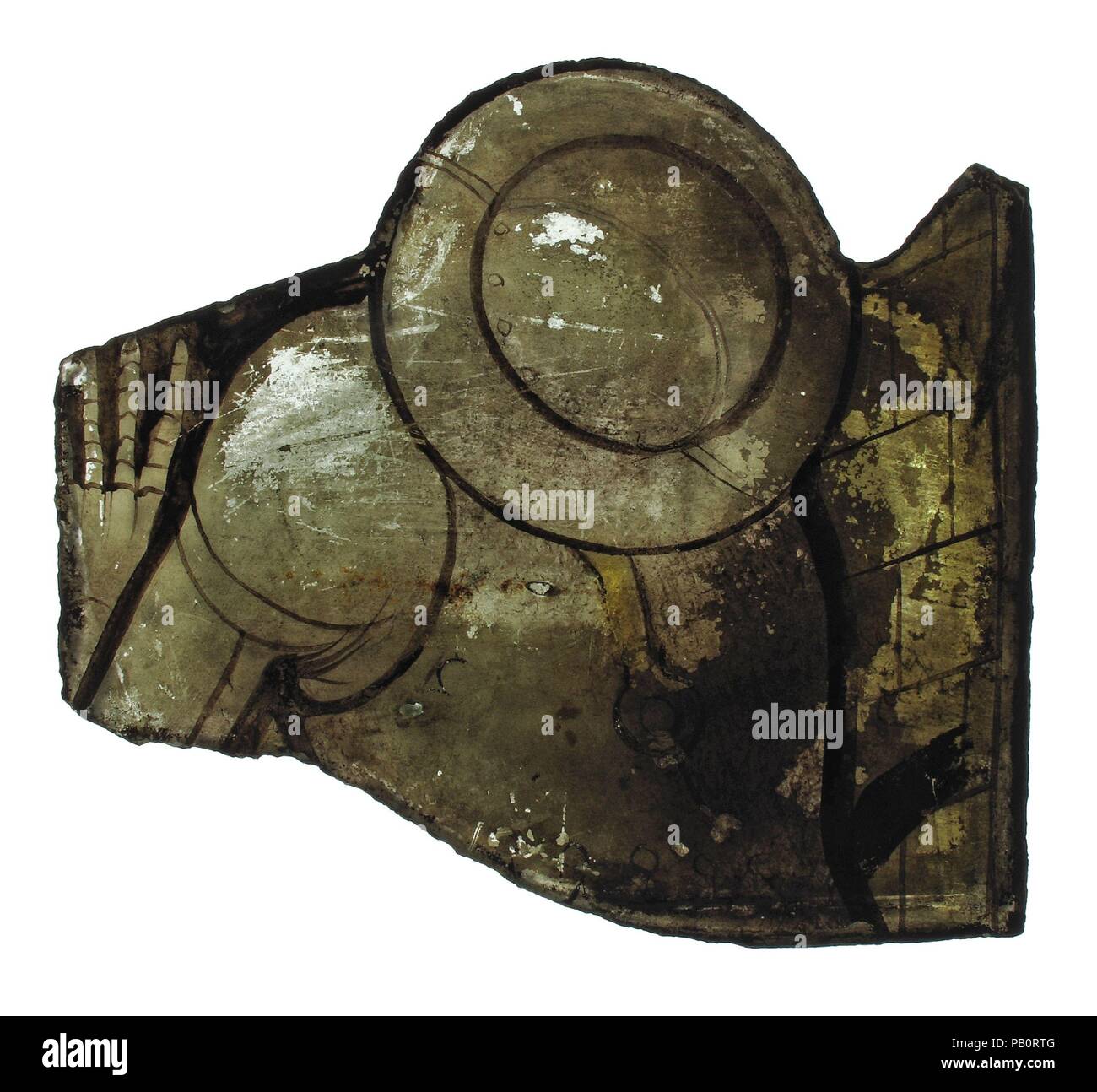 Frammento di vetro. Cultura: europeo. Dimensioni: complessivo: 5 1/2 x 6 1/4 in. (14 x 15,9 cm). Data: tardo XV secolo. Museo: Metropolitan Museum of Art di New York, Stati Uniti d'America. Foto Stock