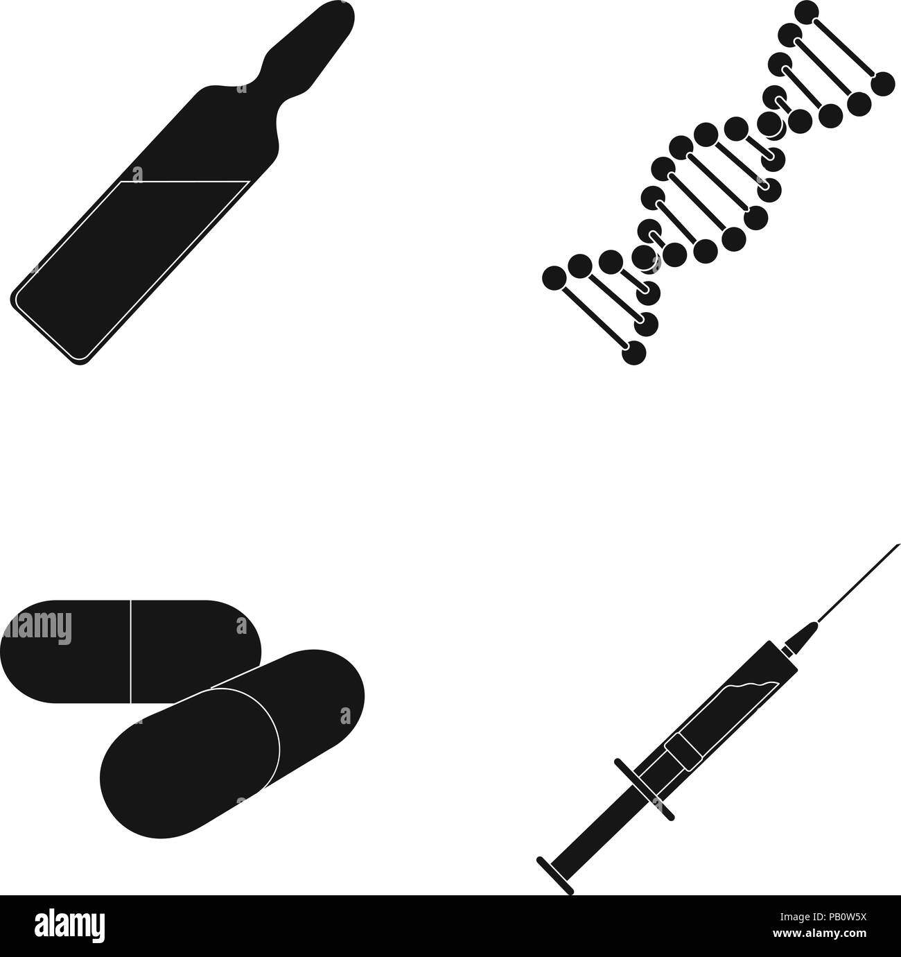 Fiala,Black,capsula,cromosomi,raccolta,dna,medico,attrezzature,l'esame,la salute,ospedale,uomo,icona,immagine,strumento,isolato,vita,logo,medicina,l'ago,operazione,servizio,impostare,segno,il simbolo,siringa,prove,trattamento,vettore,web, Vettori vettore , Illustrazione Vettoriale