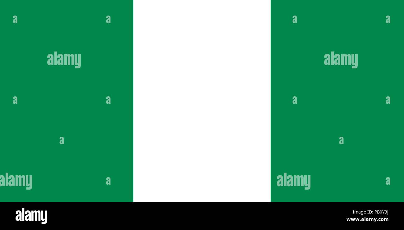 Bandiera della Nigeria. Simbolo del Giorno di indipendenza, souvenir partita di calcio, il pulsante Lingua, icona. Illustrazione Vettoriale