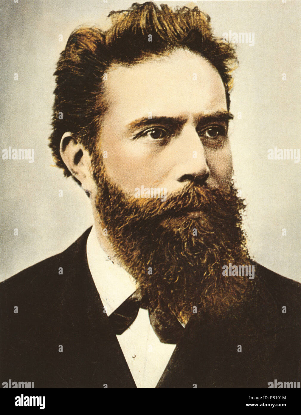 Wilhelm Conrad Röntgen (1845-1923), ingegnere tedesco e fisico, ha raggiunto il primo premio Nobel per la Fisica nel 1901, Ritratto, 1900 Foto Stock