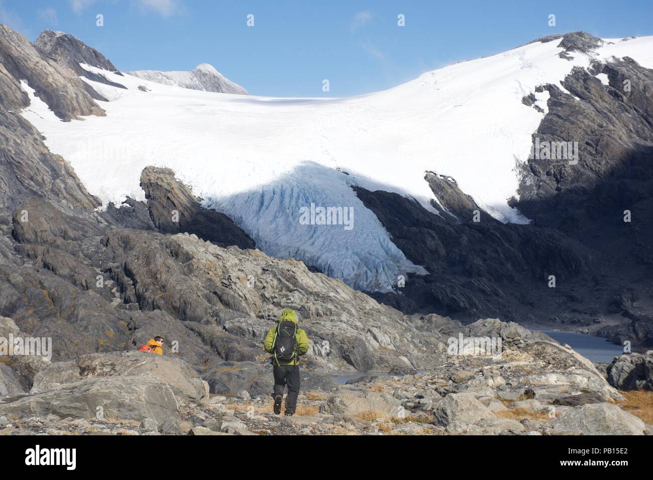 Glaciar el tigre, Villa ohiggins, Carretera Austral, Patagonia, Cile Foto Stock
