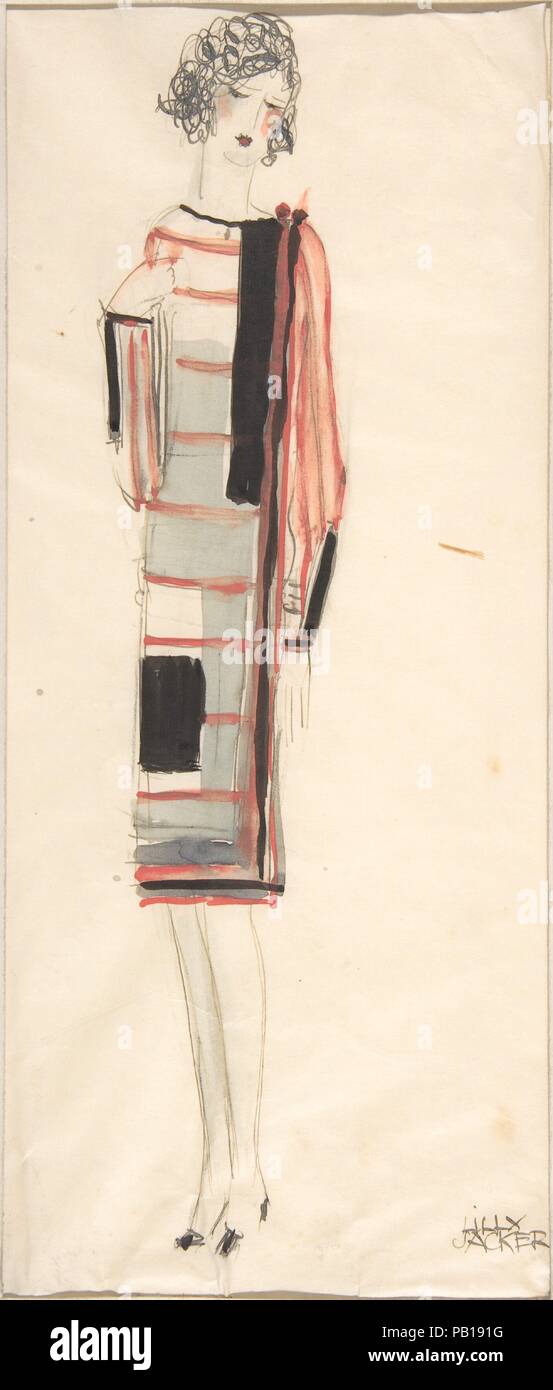 Abiti estivi: Costume Design per Kunstgewerbeschule, Wien. Artista: Lilly Jacker (austriaco, Vienna ca. 1930). Dimensioni: 11 1/4 x 8 7/8 in. (28,6 x 22,5 cm). Data: 1920-50. Museo: Metropolitan Museum of Art di New York, Stati Uniti d'America. Foto Stock