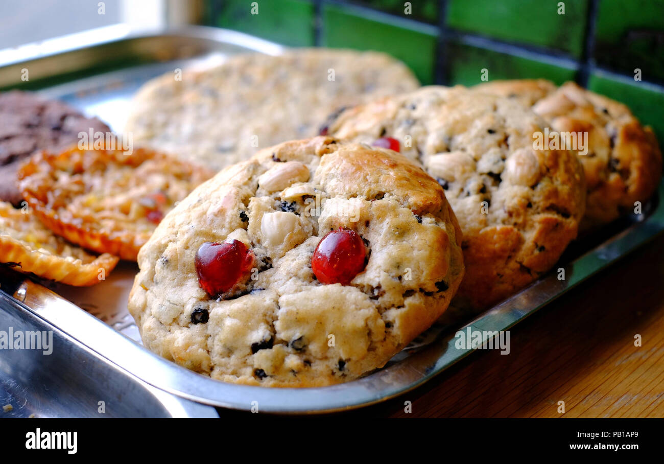 Chubby Hunter torte (l'equivalente di grasso Rascals) a cacciatori deli, Helmsley, North Yorkshire © Clare Hargreaves Foto Stock