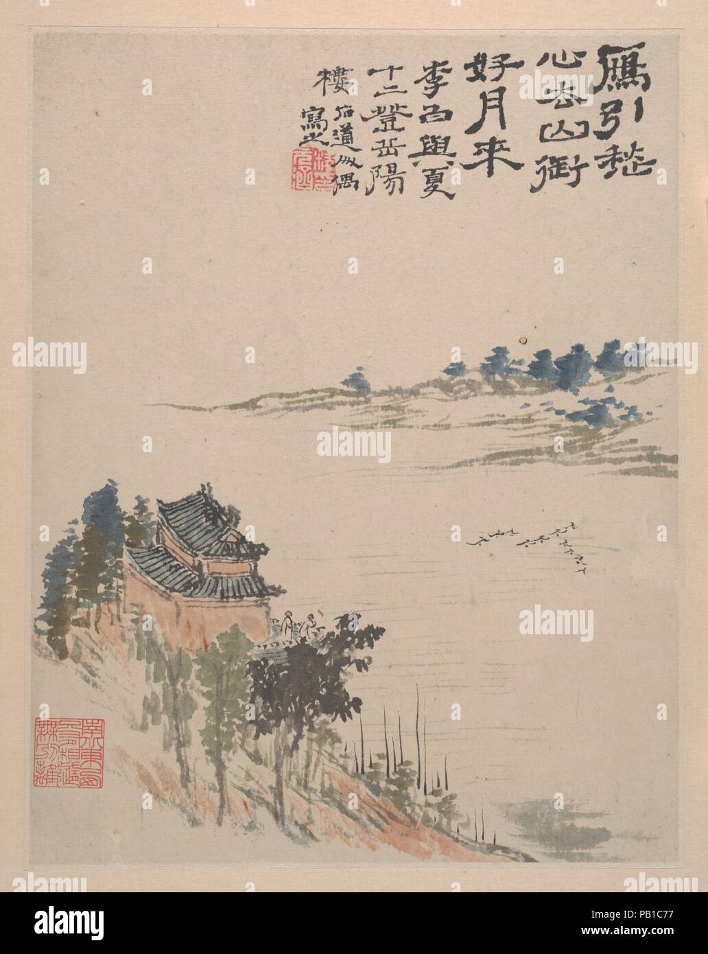 Deserto di colori. Artista: Shitao (Zhu Ruoji) (Cinese, 1642-1707). Cultura: la Cina. Dimensioni: immagine (ogni foglia): 10 7/8 x 9 1/2 in. (27,6 x 24,1 cm). Data: ca. 1700. In mid-1690s, dopo una vita di vagabondaggio, Shitao si stabilì definitivamente in Yangzhou, una vivace città commerciale sul Canal Grande che eclissato Suzhou durante il diciottesimo secolo come il più vigoroso di centro economico e culturale in Cina. Rinunciando a i suoi voti monastici e prendendo il nome Dadizi, o "fortemente purificato,' Shitao rivolta alla pittura come suo unico mezzo di supporto. Nel deserto colori, ciascuna foglia offre qualcosa Foto Stock