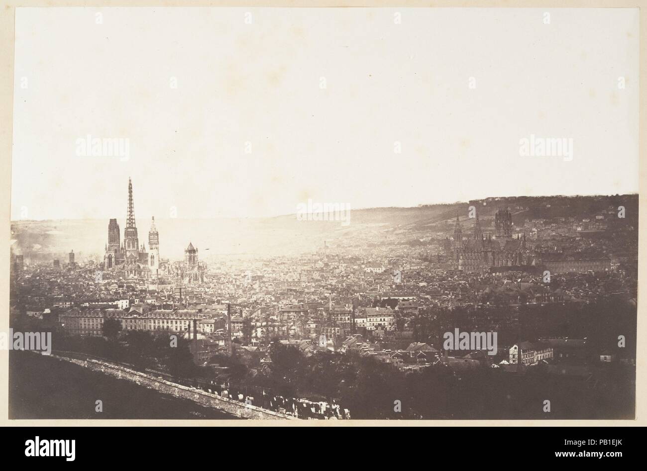 Vue générale de Rouen. Artista: Edmond Bacot (Francese, 1814-1875). Dimensioni: 21,9 x 33,3 cm (8 5/8 x 13 1/8 in. ). Data: 1852-54. Museo: Metropolitan Museum of Art di New York, Stati Uniti d'America. Foto Stock