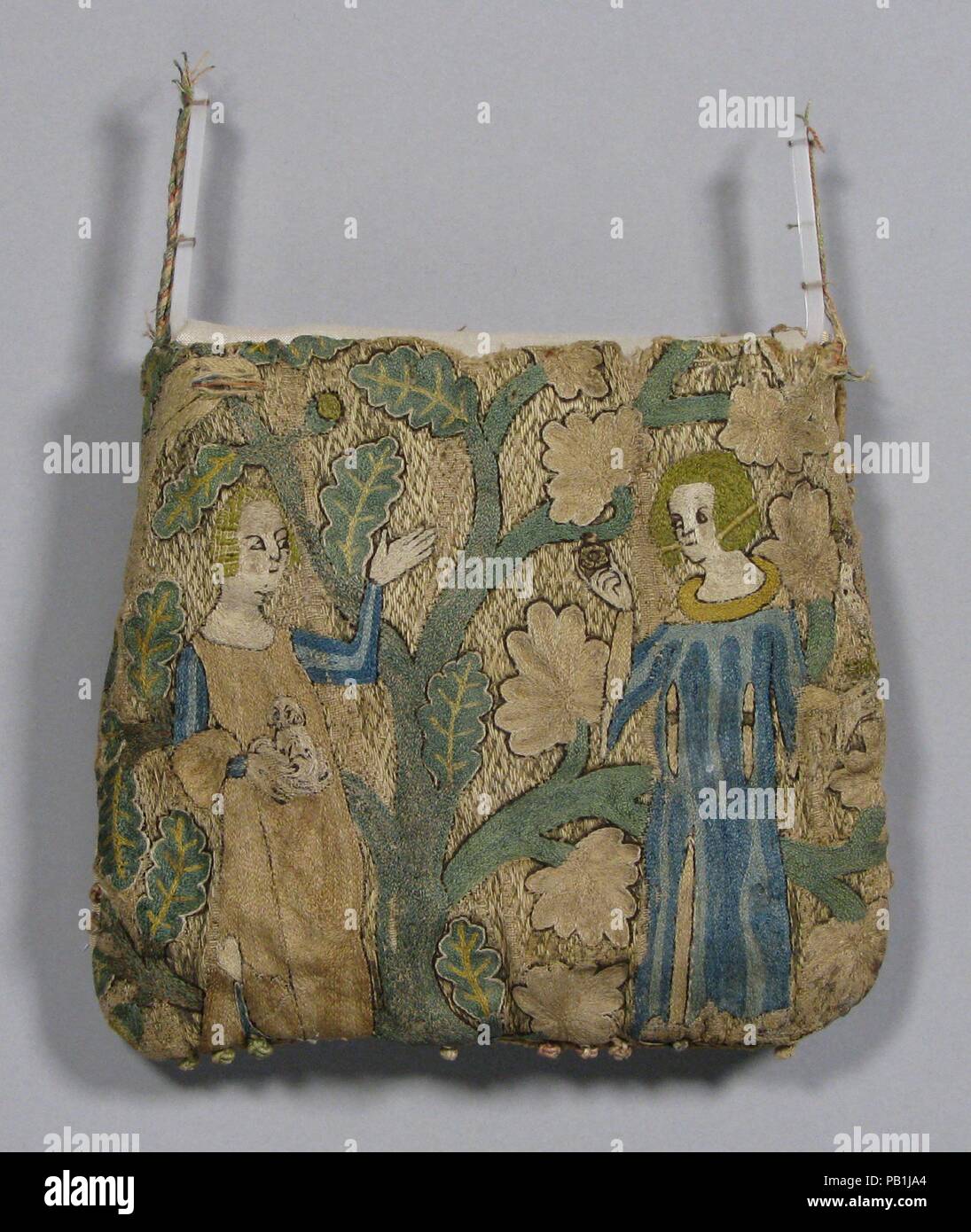 Portamonete. Cultura: francese. Dimensioni: complessivo: 5 1/2 x 6a. (14 x 15,2 cm). Data: inizio del XIV secolo. Museo: Metropolitan Museum of Art di New York, Stati Uniti d'America. Foto Stock