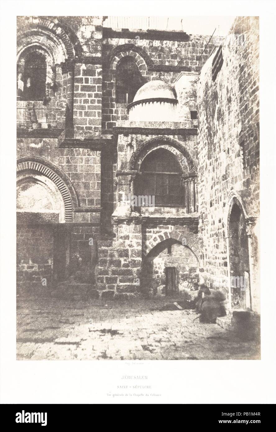 Jérusalem, Saint Sépulcre, Vue générale de la Chapelle du Calvaire. Artista: Auguste Salzmann (Francese, 1824-1872). Dimensioni: Immagine: 33,3 x 23,7 cm (13 1/8 x 9 5/16 in.). Montaggio: 60,2 x 44,6 cm (23 11/16 x 17 9/16 in.). Stampante: Imprimerie photographique de Blanquart-Évrard, à Lille (francese, attivo 1851-55). Data: 1854. Museo: Metropolitan Museum of Art di New York, Stati Uniti d'America. Foto Stock