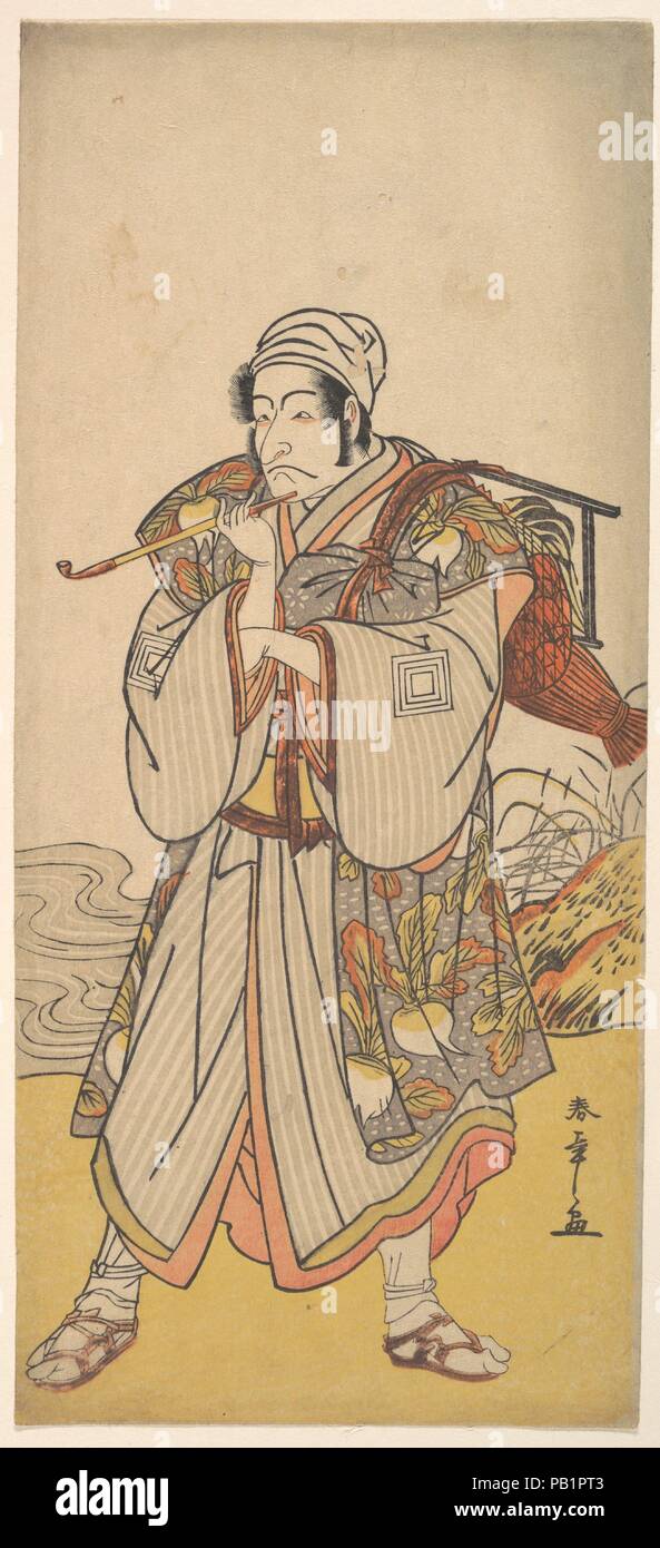 L'attore Danjuro III come un venditore ambulante itinerante. Artista: Katsukawa Shunsho (giapponese, 1726-1792). Cultura: il Giappone. Dimensioni: 12 3/4 x 5 3/4 in. (32,4 x 14,6 cm). Data: 1726-1792. Museo: Metropolitan Museum of Art di New York, Stati Uniti d'America. Foto Stock