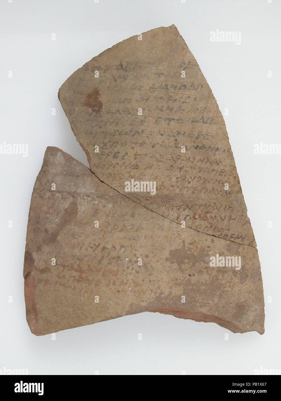 Ostrakon. Cultura: copto. Dimensioni: 7 1/16 x 8 7/8 in. (18 x 22,5 cm). Data: 7. secolo. Museo: Metropolitan Museum of Art di New York, Stati Uniti d'America. Foto Stock