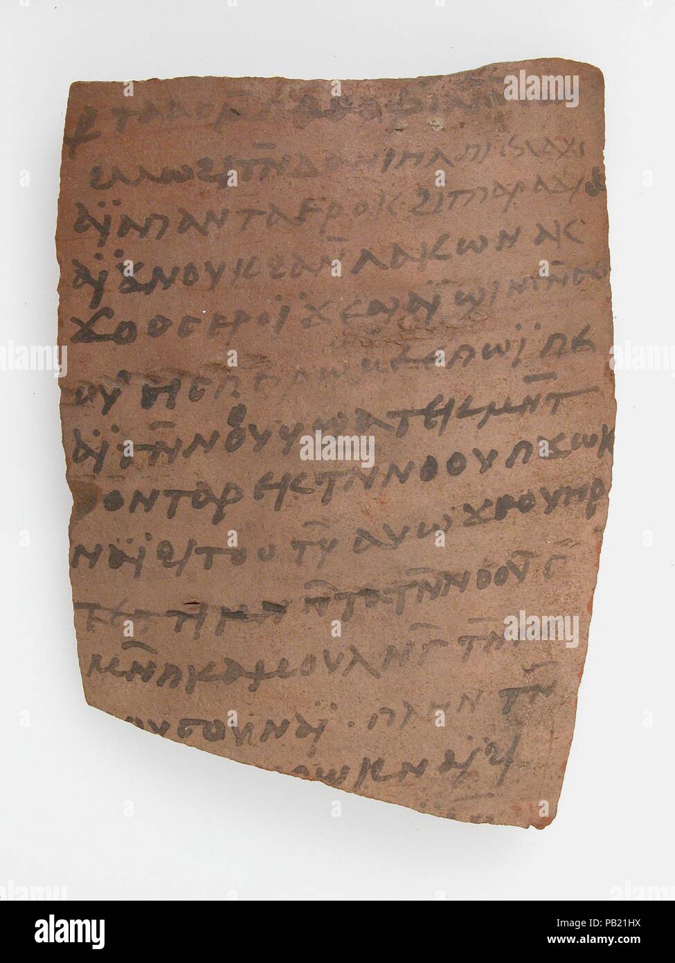 Ostrakon. Cultura: copto. Dimensioni: 4 1/2 x 6 3/16 in. (11,5 x 15,7 cm). Data: 7. secolo. Museo: Metropolitan Museum of Art di New York, Stati Uniti d'America. Foto Stock