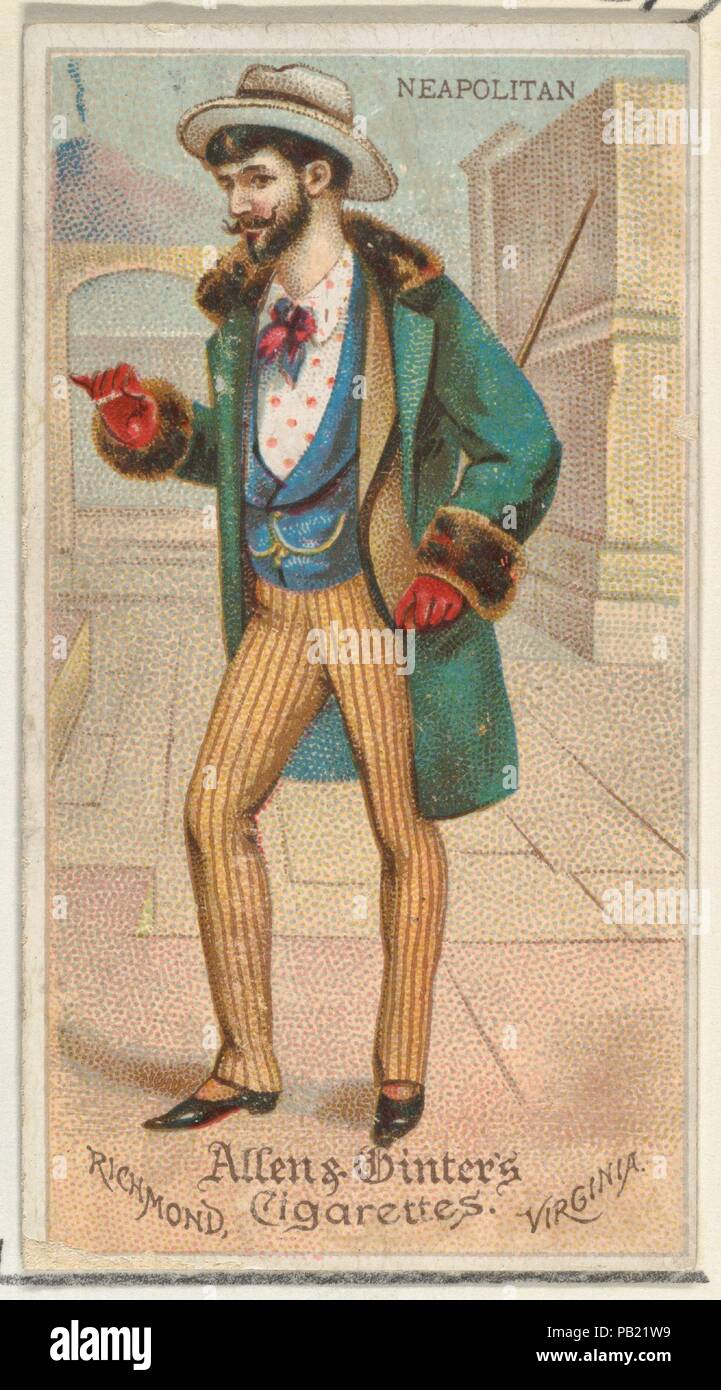 Napoletano, dal mondo serie Dudes (N31) per Allen & Ginter sigarette. Dimensioni: foglio: 2 3/4 x 1 1/2 in. (7 x 3,8 cm). Editore: Allen & Ginter (American, Richmond, Virginia). Data: 1888. Scambio di carte dal "mondo" Dudes serie (N31), rilasciato nel 1888 in un set di 50 schede per promuovere Allen & Ginter marca di sigarette. Museo: Metropolitan Museum of Art di New York, Stati Uniti d'America. Foto Stock