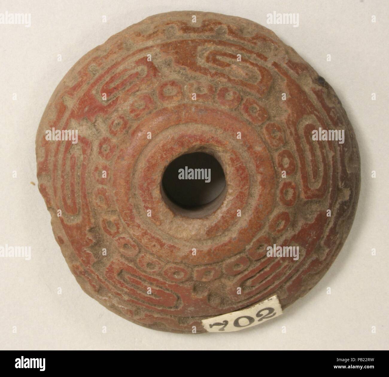 Mandrino Whorl. Cultura: messicana. Dimensioni: diametro 2-9/32 in.. Data: 10th-inizio del XVI secolo. Museo: Metropolitan Museum of Art di New York, Stati Uniti d'America. Foto Stock